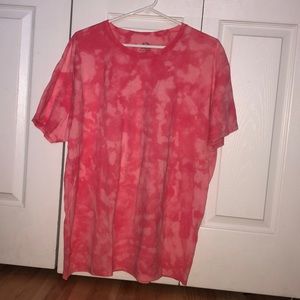 bleach tye dye t- shirt (pink)